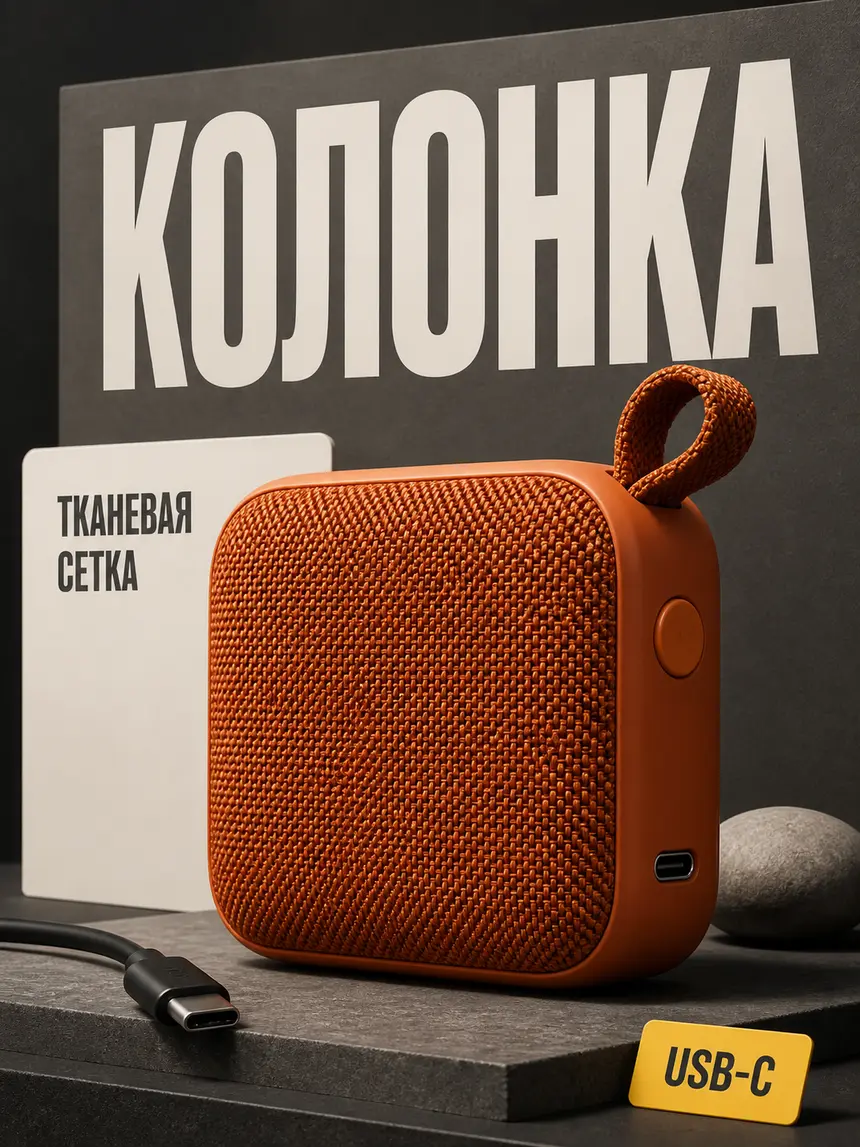 Editorial-карточка портативной колонки