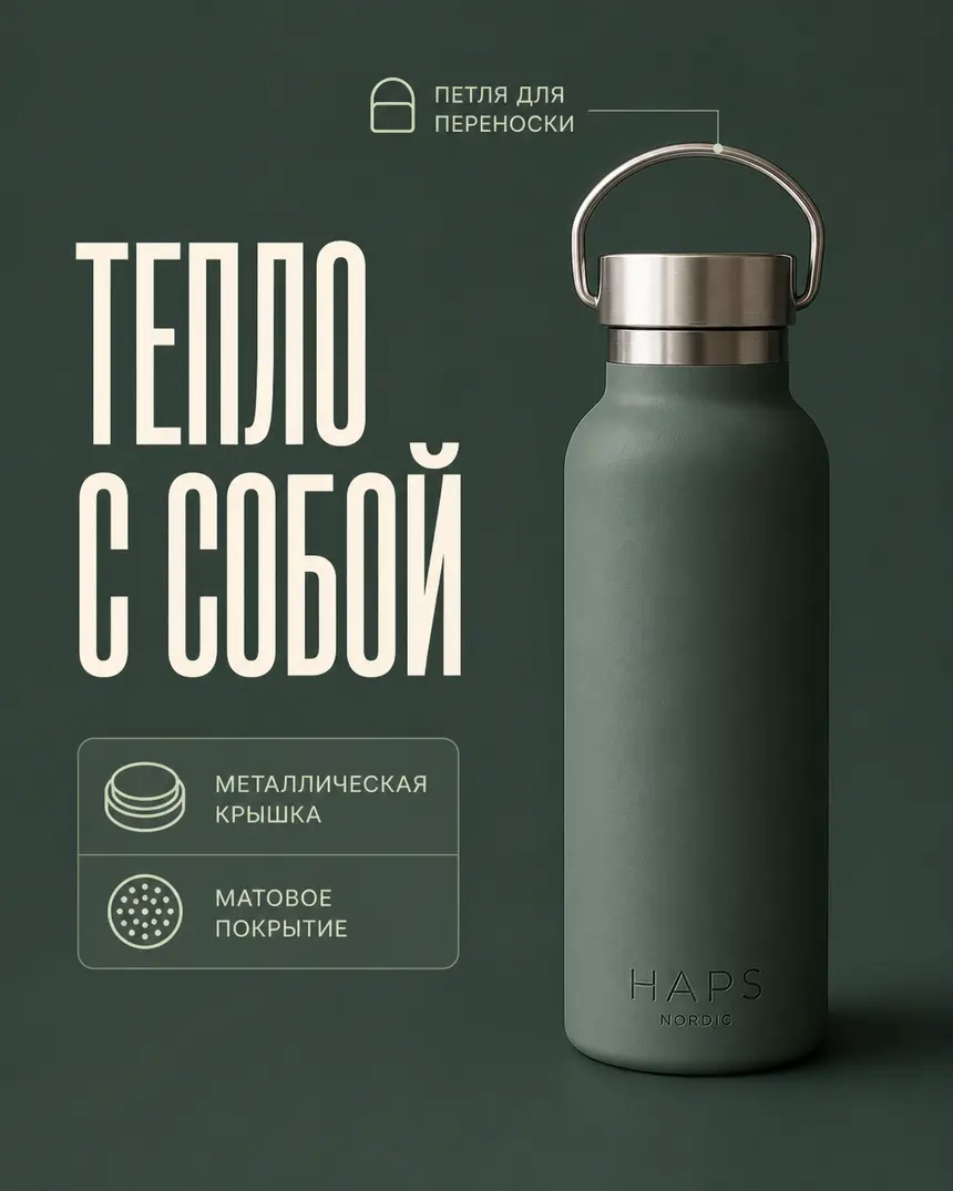 Инфографика термобутылки Haps Nordic